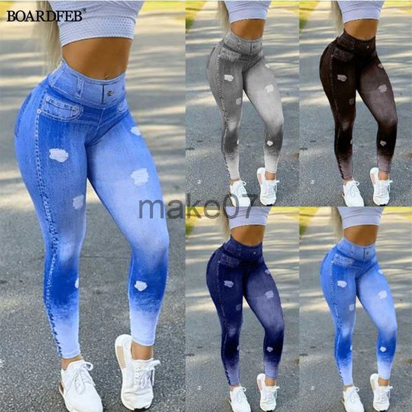 women's jeans women faux denim leggings high waist jeans pants slim elastic seamless skinny sports pencil pant female workout running t, Blue 
women's jeans women faux denim leggings high waist jeans pants slim elastic seamless skinny sports pencil pant female workout running t, Blue