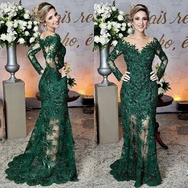 elegant dark green mother of the bride dresses sheer jewel neck lace appliques long sleeves mermaid formal evening prom dresses, Black;red
elegant dark green mother of the bride dresses sheer jewel neck lace appliques long sleeves mermaid formal evening prom dresses, Black;red