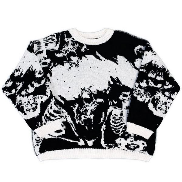 men's sweaters y2k harajuku gothic skull graphic print o neck oversized sweater men's women's knit sweater autumn winter pull, White;black
men's sweaters y2k harajuku gothic skull graphic print o neck oversized sweater men's women's knit sweater autumn winter pull, White;black
