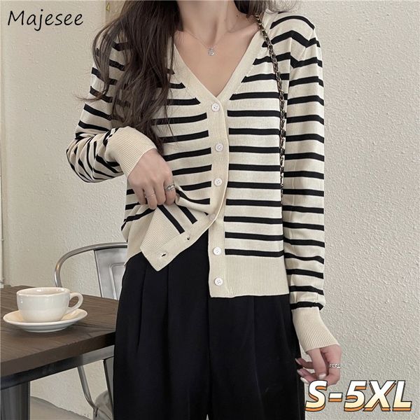 womens knits tees cardigan women casual striped harajuku knitting female sweater spring autumn simple long sleeve vneck vintage tender trend, White
womens knits tees cardigan women casual striped harajuku knitting female sweater spring autumn simple long sleeve vneck vintage tender trend, White