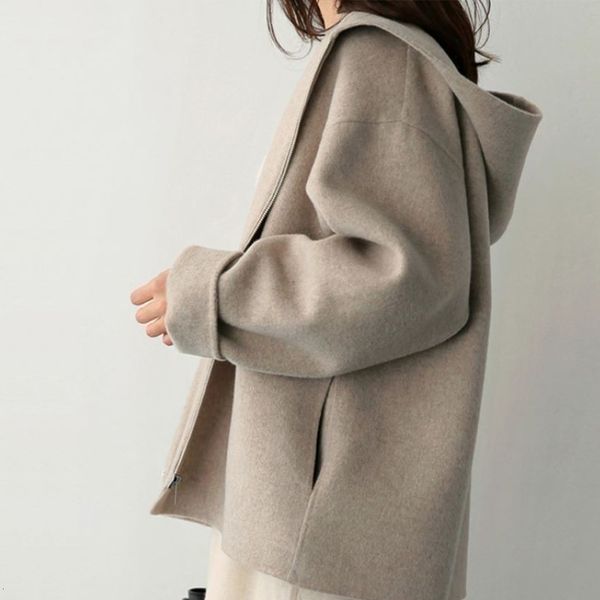 womens jackets korean fashion hooded woolen coat women short loose solid color casual ladies clothing cotton minimalism 230818, Black;brown
womens jackets korean fashion hooded woolen coat women short loose solid color casual ladies clothing cotton minimalism 230818, Black;brown