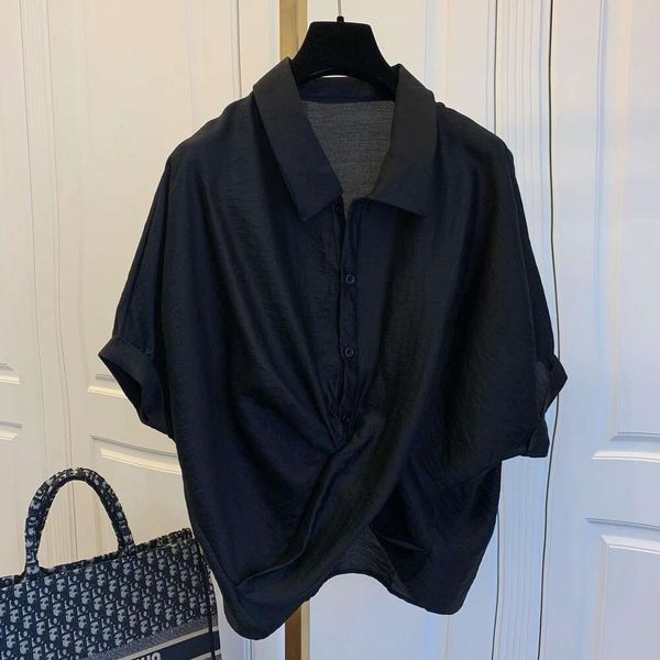 summer loose casual cross natural blouses fold irregular short sleeve shirt for women, White
summer loose casual cross natural blouses fold irregular short sleeve shirt for women, White