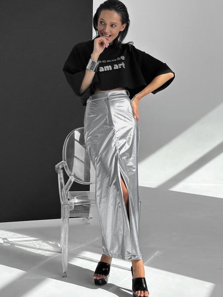 skirts women skirt autumn reflective fabric silver straight all match high waist split long for clothing 230817, Black
skirts women skirt autumn reflective fabric silver straight all match high waist split long for clothing 230817, Black