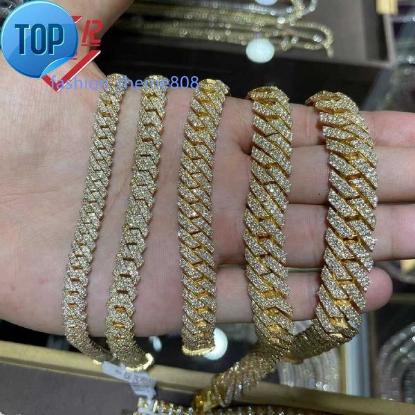 10mm 22inches mens real gold hip hop chains vvs moissanite diamond chain prong set 10k gold cuban link chain, Silver
10mm 22inches mens real gold hip hop chains vvs moissanite diamond chain prong set 10k gold cuban link chain, Silver