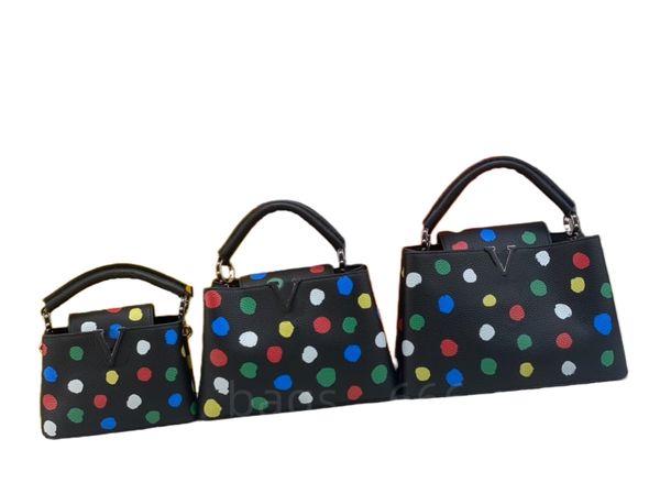 women capucines bb handbag x yk three sizes l bag colorful dots shoulder bag stylish handle removable strap snap hook crossbody bags m21663
women capucines bb handbag x yk three sizes l bag colorful dots shoulder bag stylish handle removable strap snap hook crossbody bags m21663