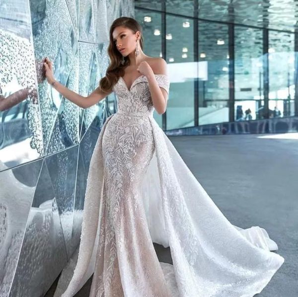 2022 vintage lace mermaid wedding dress with detachable train off the shoulder appliqued bridal gowns arabic aso ebi vestido de no4578948, White
2022 vintage lace mermaid wedding dress with detachable train off the shoulder appliqued bridal gowns arabic aso ebi vestido de no4578948, White