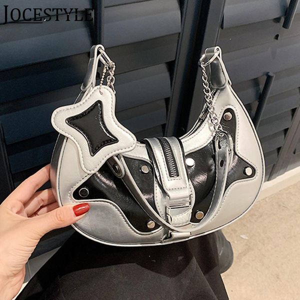 evening bags y2k shoulder bag for women retro pu leather rivets armpit fashion contrast color zipper hasp andle 230817
evening bags y2k shoulder bag for women retro pu leather rivets armpit fashion contrast color zipper hasp andle 230817