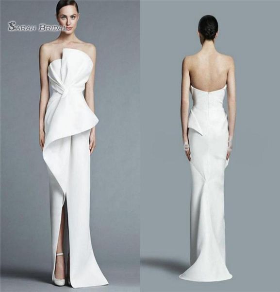 strapless white satin sheath party gown prom dress with pleats middle split women formal evening dresses2638851, Black
strapless white satin sheath party gown prom dress with pleats middle split women formal evening dresses2638851, Black