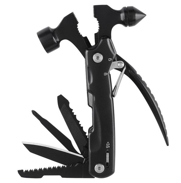 multifunctional hammer multitool folding plier tools plier camping fishing outdoor survival knife scissors safety hammer new6210729, Silver