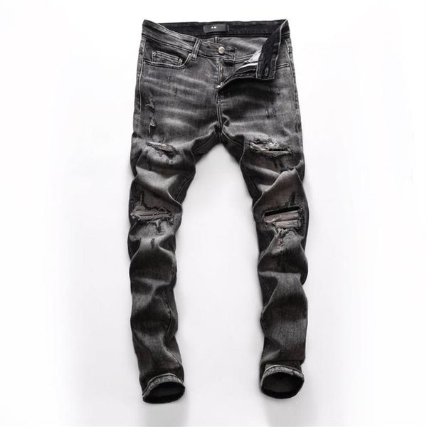 european style mens elastic jeans straight denim trousers zipper patchwork slim grey hole jean for men263u, Blue
european style mens elastic jeans straight denim trousers zipper patchwork slim grey hole jean for men263u, Blue