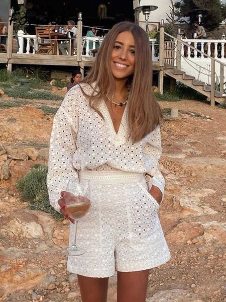 women's two piece pants foridol embriodery lace cotton blouse shirt women v neck vintage hollow out autumn winter casual office ladies, White
women's two piece pants foridol embriodery lace cotton blouse shirt women v neck vintage hollow out autumn winter casual office ladies, White