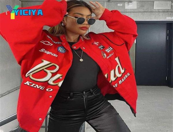 red long sleeve racing jackets vintage printed zipper bomber jacket women sport style polyester winter jacket women coat 2201212471460305, Black;brown
red long sleeve racing jackets vintage printed zipper bomber jacket women sport style polyester winter jacket women coat 2201212471460305, Black;brown