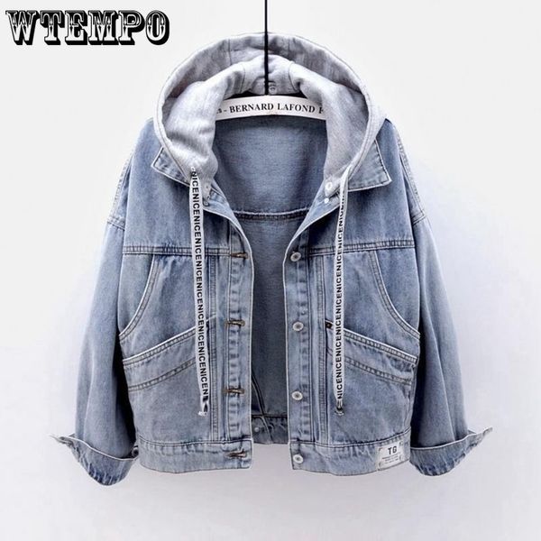 women's jackets wtempo women spliced hoodie drawstring long sleeve denim coat button down hoody blue black jean spring autumn outwear 2, Black;brown
women's jackets wtempo women spliced hoodie drawstring long sleeve denim coat button down hoody blue black jean spring autumn outwear 2, Black;brown