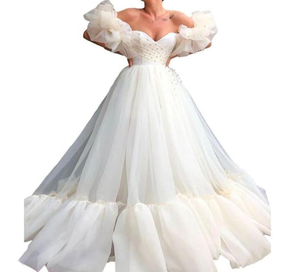 white off the shoulder long beaded evening dresses gorgeous puffy sleeve ruffles tulle prom gowns floor length lace up woman abend6532250, Black
white off the shoulder long beaded evening dresses gorgeous puffy sleeve ruffles tulle prom gowns floor length lace up woman abend6532250, Black