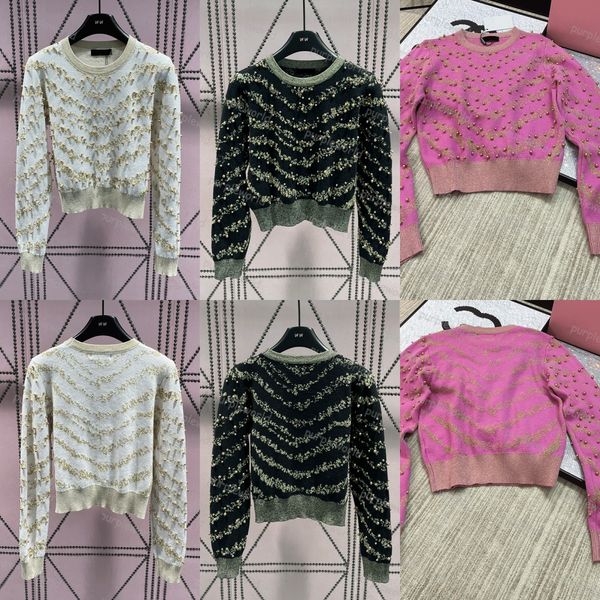 knitwear pullover sweater womens heavy industry nail beaded color jacquard round neck knitted long sleeve casual clothing, White
knitwear pullover sweater womens heavy industry nail beaded color jacquard round neck knitted long sleeve casual clothing, White
