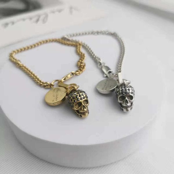 fashion designer alexander queen thick chain skull bracelet women's high sense personalized style round brand bracelet, Silver
fashion designer alexander queen thick chain skull bracelet women's high sense personalized style round brand bracelet, Silver