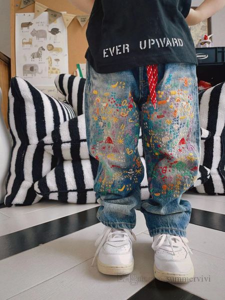 fashion boys girls embroidery jeans kids lace-up elastic waist denim pants 2023 autumn children loose casual cowboy trousers z3552v, Blue
fashion boys girls embroidery jeans kids lace-up elastic waist denim pants 2023 autumn children loose casual cowboy trousers z3552v, Blue