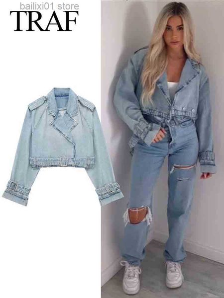 women's jackets traf 2023 women crop denim jacket belt long sleeve coats women frayed streetwear female blue denim jacket crop t230817, Black;brown
women's jackets traf 2023 women crop denim jacket belt long sleeve coats women frayed streetwear female blue denim jacket crop t230817, Black;brown