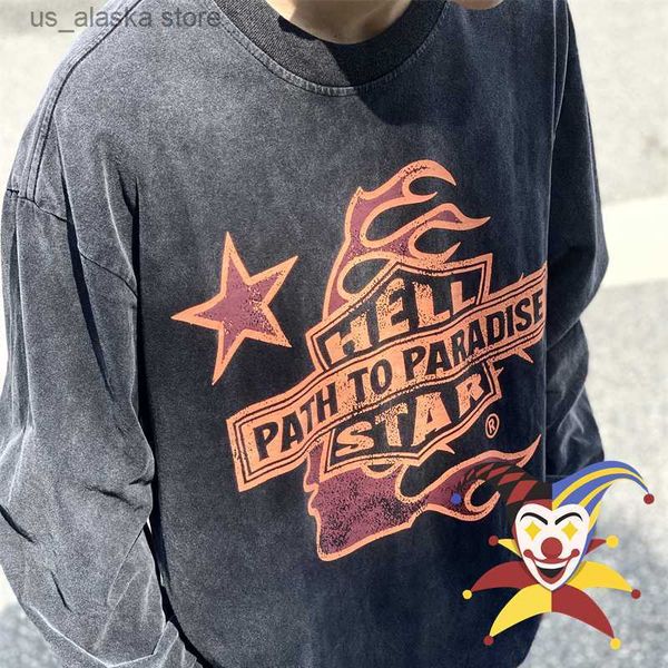 men's hoodies sweatshirts washed hellstar t shirt men women oversized heavy fabric long sleeve t-shirt tee t230818, Black
men's hoodies sweatshirts washed hellstar t shirt men women oversized heavy fabric long sleeve t-shirt tee t230818, Black