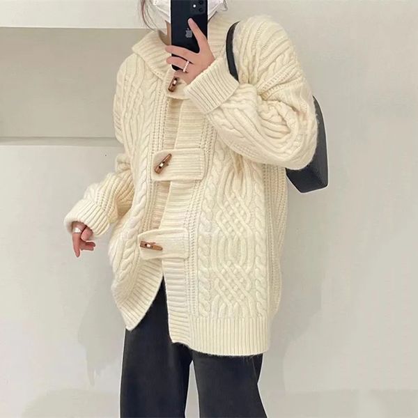 womens knits tees autumn winter cardigan sweater jacket korean horn button hooded knitted coat female casual overcoat ladies 230818, White
womens knits tees autumn winter cardigan sweater jacket korean horn button hooded knitted coat female casual overcoat ladies 230818, White