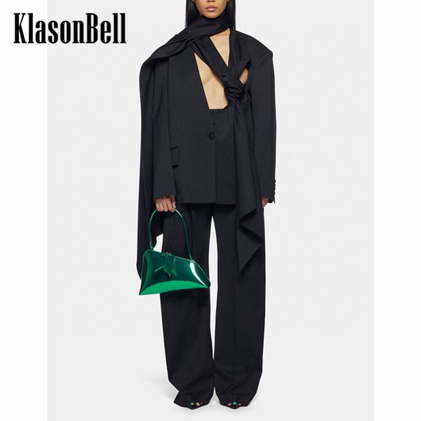 womens two piece pants 81 klasonbell high street scarf collar hollow out single button blazer or letter embroidery straight set women 230817, White
womens two piece pants 81 klasonbell high street scarf collar hollow out single button blazer or letter embroidery straight set women 230817, White