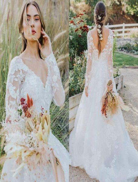 trendy lace wedding dresses romantic sheer long sleeve appliques country garden bohemian bridal gowns open back boho robe de 3189323, White
trendy lace wedding dresses romantic sheer long sleeve appliques country garden bohemian bridal gowns open back boho robe de 3189323, White