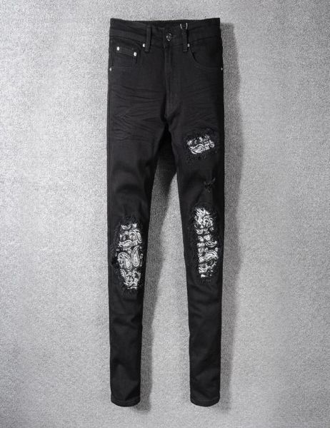 fashion designer men jeans black color patch designer ripped jeans men destroyed frayed hole pants slim fit hip hop4693241, Blue
fashion designer men jeans black color patch designer ripped jeans men destroyed frayed hole pants slim fit hip hop4693241, Blue