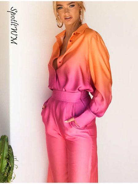 womens two piece pants casual loose gradient blouse 2 set elegant satin long sleeve shirt straight pant outfits spring high street lady suit, White
womens two piece pants casual loose gradient blouse 2 set elegant satin long sleeve shirt straight pant outfits spring high street lady suit, White