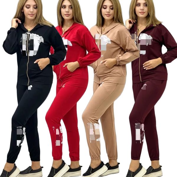 women designers clothes hooded two piece set tracksuits jogging suits women casual sweatshirt and pants set, White
women designers clothes hooded two piece set tracksuits jogging suits women casual sweatshirt and pants set, White