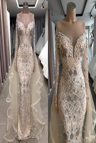 luxury pearls beaded evening dresses sheer jewel neck crystal beading long sleeves sweep train prom dress mermaid party gowns7748577, Black;red
luxury pearls beaded evening dresses sheer jewel neck crystal beading long sleeves sweep train prom dress mermaid party gowns7748577, Black;red