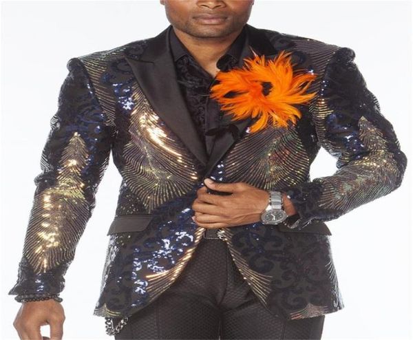 luxury mens suits one coat groom tuxedos lapel bling sequins men jacket custom made formal party prom suit outwear 363293, Black;gray
luxury mens suits one coat groom tuxedos lapel bling sequins men jacket custom made formal party prom suit outwear 363293, Black;gray