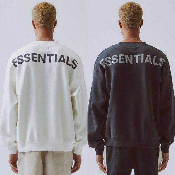 ess hoodie fog double thread essentials cotton reflective round neck sweater high street casual loose coat, Black
ess hoodie fog double thread essentials cotton reflective round neck sweater high street casual loose coat, Black