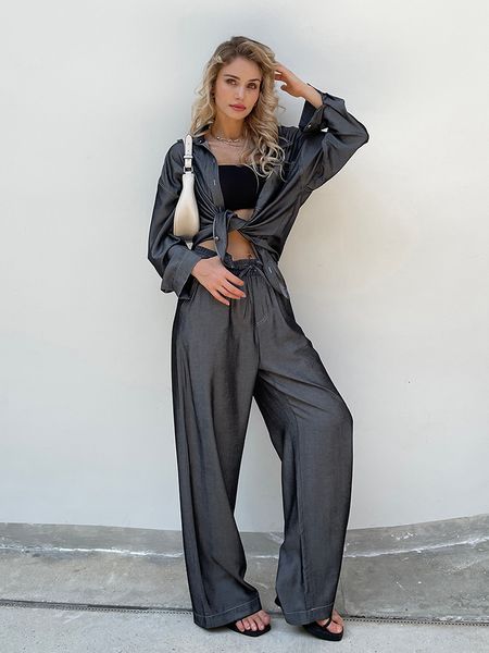 womens two piece pants women casual summer denim look long sleeve blouse pants sets 230817, White
womens two piece pants women casual summer denim look long sleeve blouse pants sets 230817, White