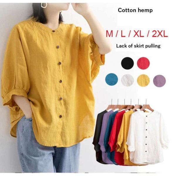 spring and summer cotton linen shirts for women lantern sleeves retro art large size loose mid sleeved shirt, White
spring and summer cotton linen shirts for women lantern sleeves retro art large size loose mid sleeved shirt, White