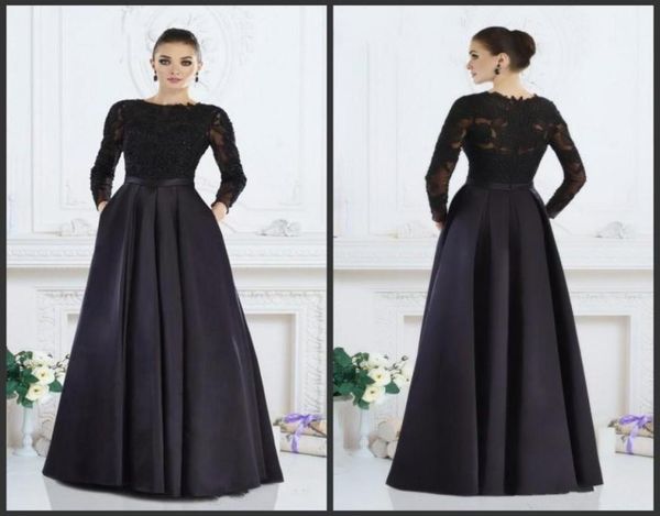 black mother of the bride dresses with pockets lace long sleeves elegant evening party gowns a line satin dress formal occas2763524, Black;red
black mother of the bride dresses with pockets lace long sleeves elegant evening party gowns a line satin dress formal occas2763524, Black;red