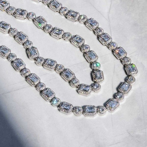 custom 10mm width 18k plated 925 silver emerald and round cut hip hop moissanite clustered tennis chain
custom 10mm width 18k plated 925 silver emerald and round cut hip hop moissanite clustered tennis chain