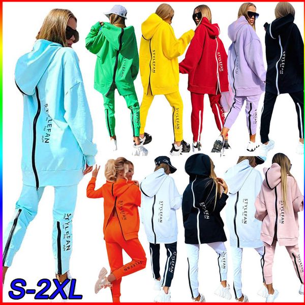 women s hoodies sweatshirt tracksuit 2 pieces set zipper fleece letter print pants streetwear fashion causal autumn winter female sportwear, Black
women s hoodies sweatshirt tracksuit 2 pieces set zipper fleece letter print pants streetwear fashion causal autumn winter female sportwear, Black