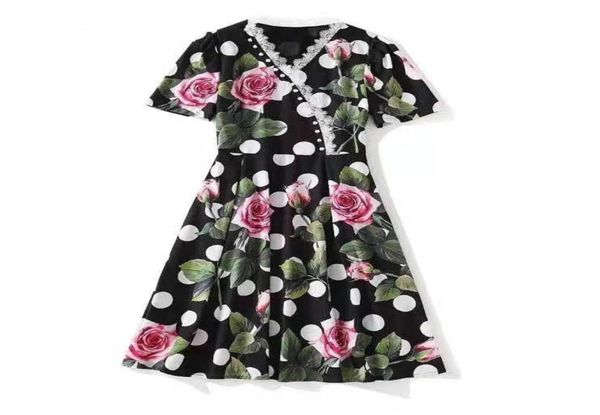 european and american women039s wear for spring 2021 short sleeve vneck fashion black dress with polka dot floral print4610069, Black;gray
european and american women039s wear for spring 2021 short sleeve vneck fashion black dress with polka dot floral print4610069, Black;gray