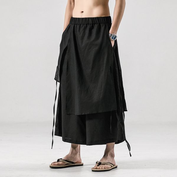 men's tracksuits linen casual pants jogging trousers elastic waist loose irregular culottes street style harajuku straight wide leg 230, Gray
men's tracksuits linen casual pants jogging trousers elastic waist loose irregular culottes street style harajuku straight wide leg 230, Gray