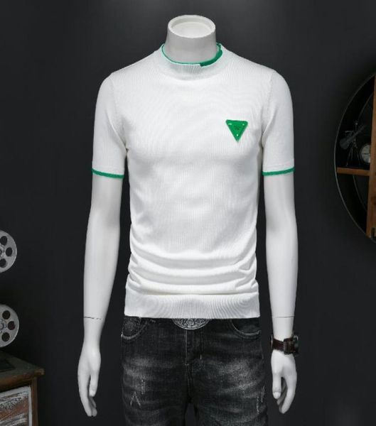 new round neck men039s shortsleeved knitted tshirts thin slim fit stitching fashion embroidery printing versatile casual1158378, White;black
new round neck men039s shortsleeved knitted tshirts thin slim fit stitching fashion embroidery printing versatile casual1158378, White;black