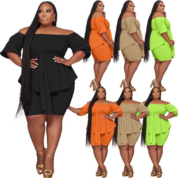new arrival xl-5xl plus size women's clothing designer fashion short sleeves tshirt with biker shorts 2 piece set, Black
new arrival xl-5xl plus size women's clothing designer fashion short sleeves tshirt with biker shorts 2 piece set, Black