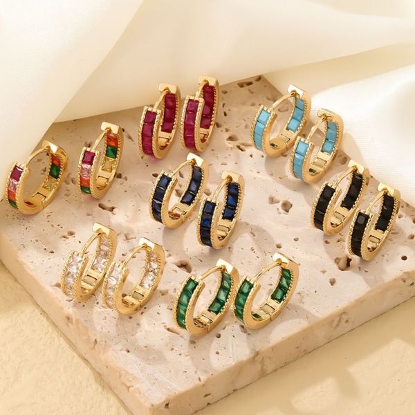 14 colors for options bling hoop earrings for men women yellow white gold plated square cz earrings hoops nice gift, Golden;silver
14 colors for options bling hoop earrings for men women yellow white gold plated square cz earrings hoops nice gift, Golden;silver