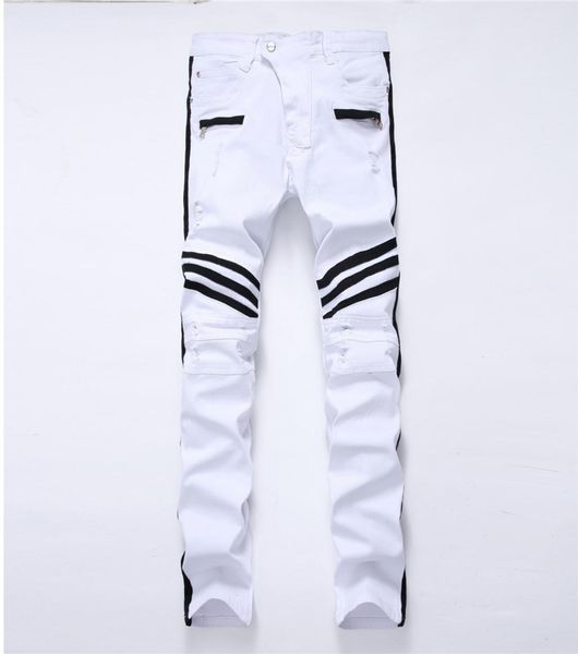 new hole white men039s jeans straight new brand denim jeans with zippers contrast color stripe male pants slim plus size trouse5765437, Blue
new hole white men039s jeans straight new brand denim jeans with zippers contrast color stripe male pants slim plus size trouse5765437, Blue