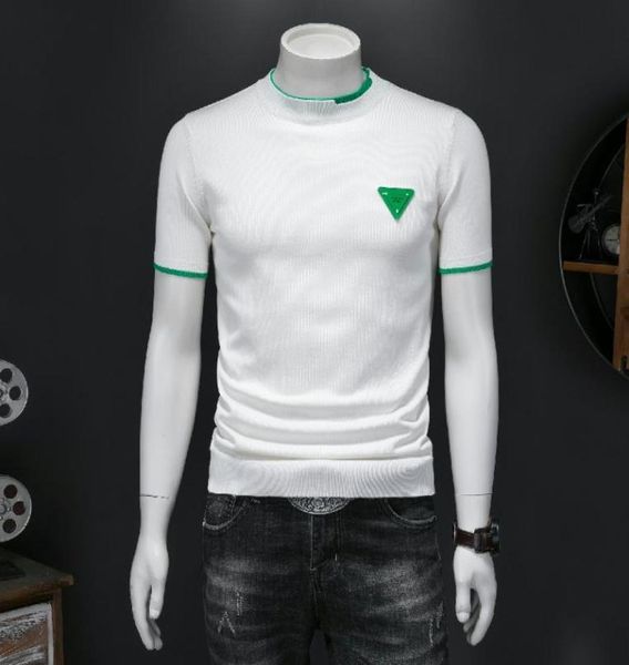 new round neck men039s shortsleeved knitted tshirts thin slim fit stitching fashion embroidery printing versatile casual3465744, White;black
new round neck men039s shortsleeved knitted tshirts thin slim fit stitching fashion embroidery printing versatile casual3465744, White;black