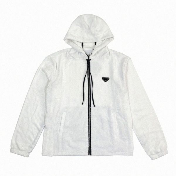 designer mens jackets loose hooded men series towel triangle terry fabric zipper outwear coats triangle logo f1f0#, Black;brown
designer mens jackets loose hooded men series towel triangle terry fabric zipper outwear coats triangle logo f1f0#, Black;brown