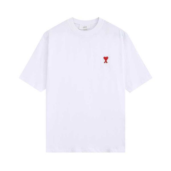 brand cotton t-shirts red heart letter a embroidery round neck short-sleeved tees for men and women, White
brand cotton t-shirts red heart letter a embroidery round neck short-sleeved tees for men and women, White
