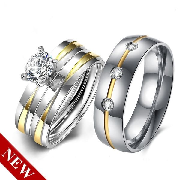 promise marriage engagement ring 14k gold plated jewelry cz diamond lovers couples wedding rings for men and women partnerringe, Slivery;golden
promise marriage engagement ring 14k gold plated jewelry cz diamond lovers couples wedding rings for men and women partnerringe, Slivery;golden