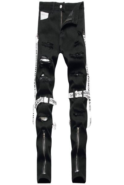 men slim fit black jeans ribbon zipper straight leg ripped men039s denim pants regular cotton jean destroyed pant hip hop casua9989931, Blue
men slim fit black jeans ribbon zipper straight leg ripped men039s denim pants regular cotton jean destroyed pant hip hop casua9989931, Blue