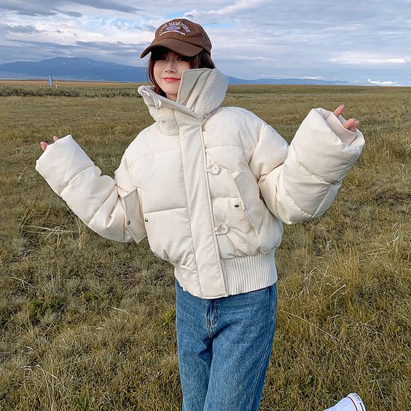 lamb wool lapel short bread coat 2023 winter jacket women parkas long sleeve cotton padded coat thick outwear170, Black;brown
lamb wool lapel short bread coat 2023 winter jacket women parkas long sleeve cotton padded coat thick outwear170, Black;brown