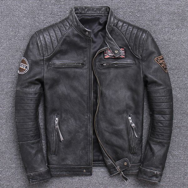 men's jackets fall genuine leather jacket mens winter cowhide coats slim fit short stand collor motorcycle biker specials 230818, Black;brown
men's jackets fall genuine leather jacket mens winter cowhide coats slim fit short stand collor motorcycle biker specials 230818, Black;brown